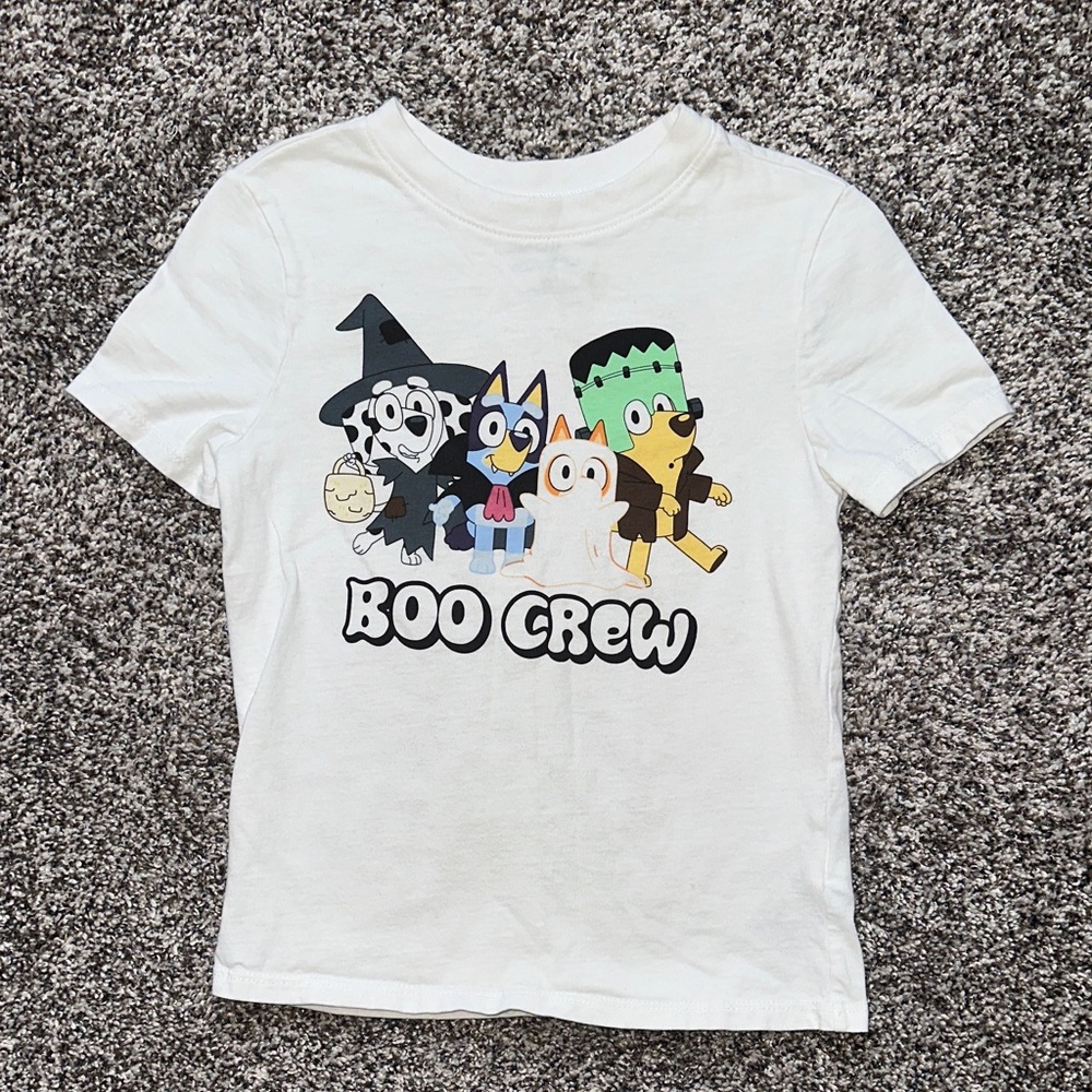 Kids Bluey Boo Crew Graphic Tee - White